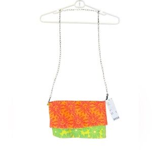 Urban Outfitters Women's Chain Strap Clutch/Shoulder/Crossbody Orange Green Bag